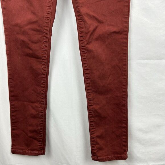 Seven 7 Tummyless High Rise Skinny Jeans Womens 8 (27 X 27.5) Fired Brick Red - Picture 3 of 13
